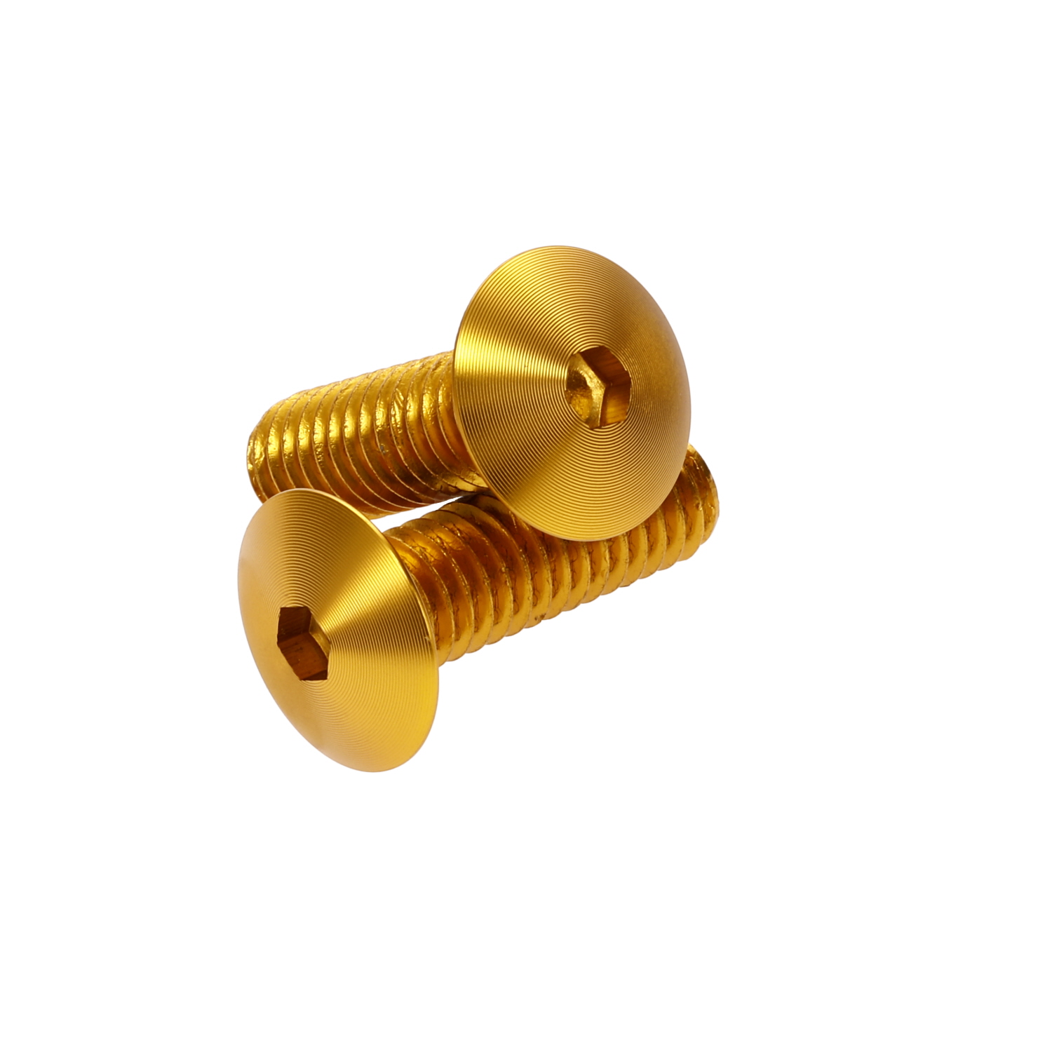 Gold Anodized Aluminum Bolt 5/16-18 Thread, Length 3/4'', 5/32'' Hex Broach