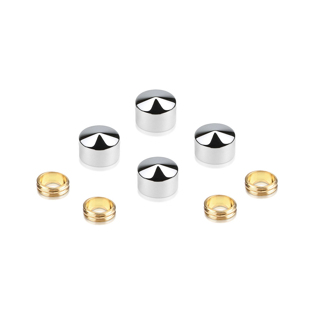 Set of Conical Screw Cover Diameter 1/2'', Polished Stainless Steel Finish (Indoor Use Only)