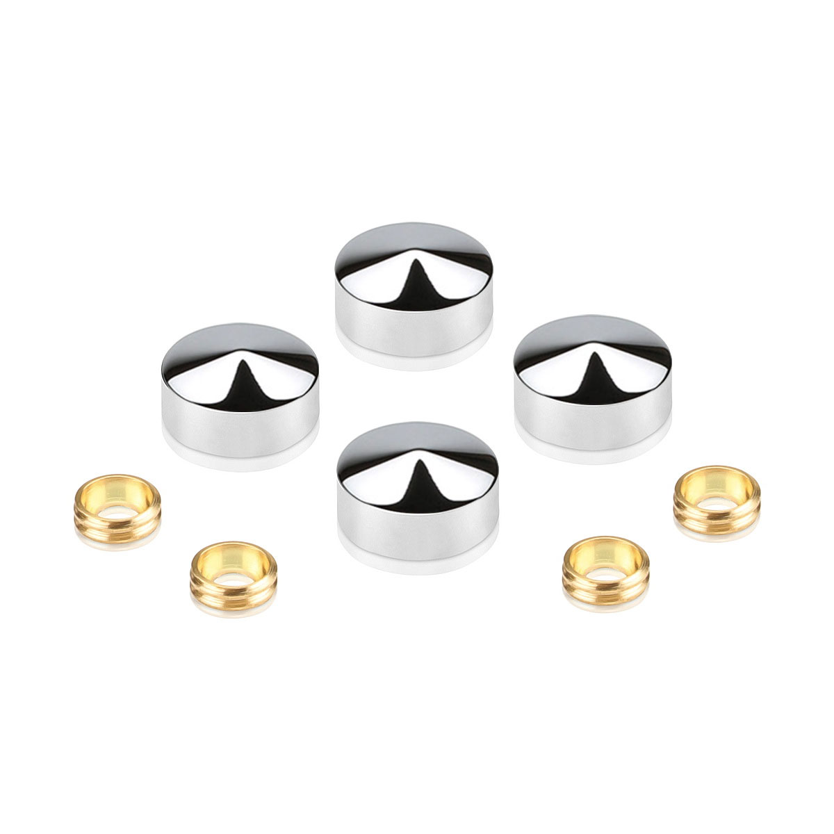 Set of Conical Screw Cover Diameter 11/16'', Polished Stainless Steel Finish (Indoor Use Only)