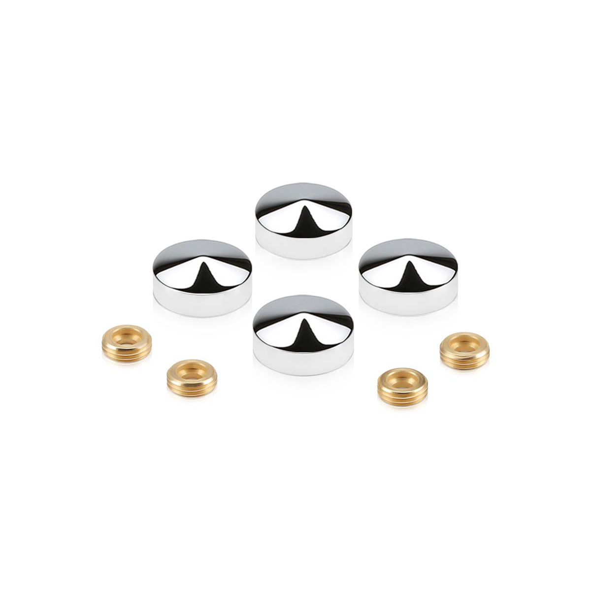 Set of Conical Screw Cover Diameter 13/16'', Polished Stainless Steel Finish (Indoor Use Only)