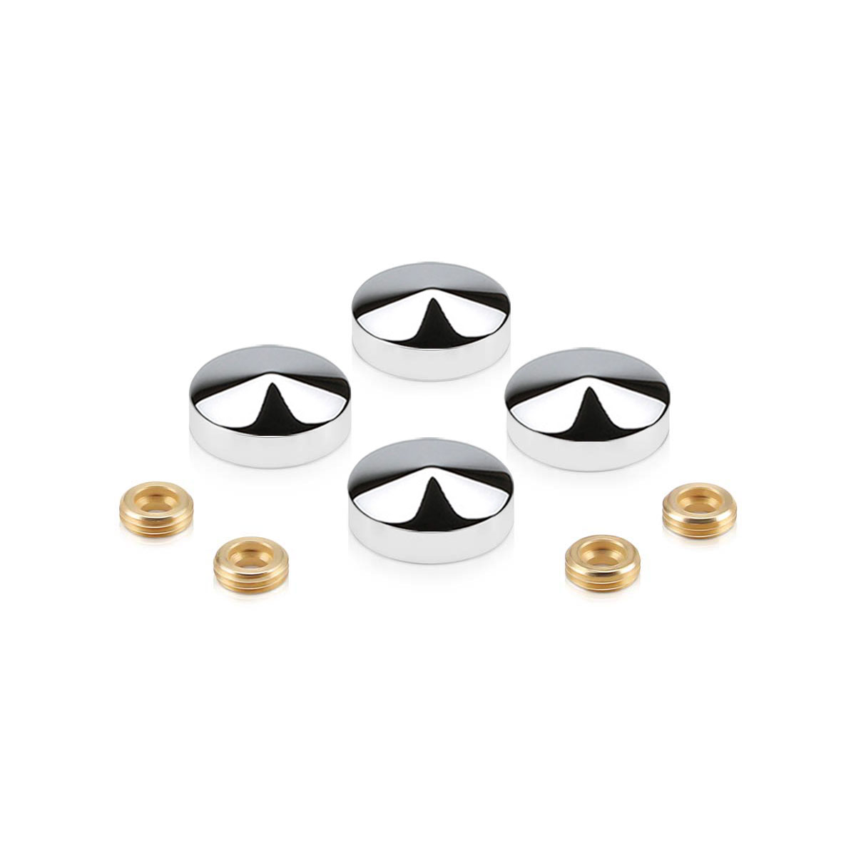 Set of Conical Screw Cover Diameter 7/8'', Polished Stainless Steel Finish (Indoor Use Only)