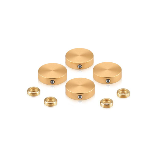 Set of 4 Locking Screw Cover, Diameter: 7/8'', Aluminum Champagne Anodized Finish, (Indoor or Outdoor Use)