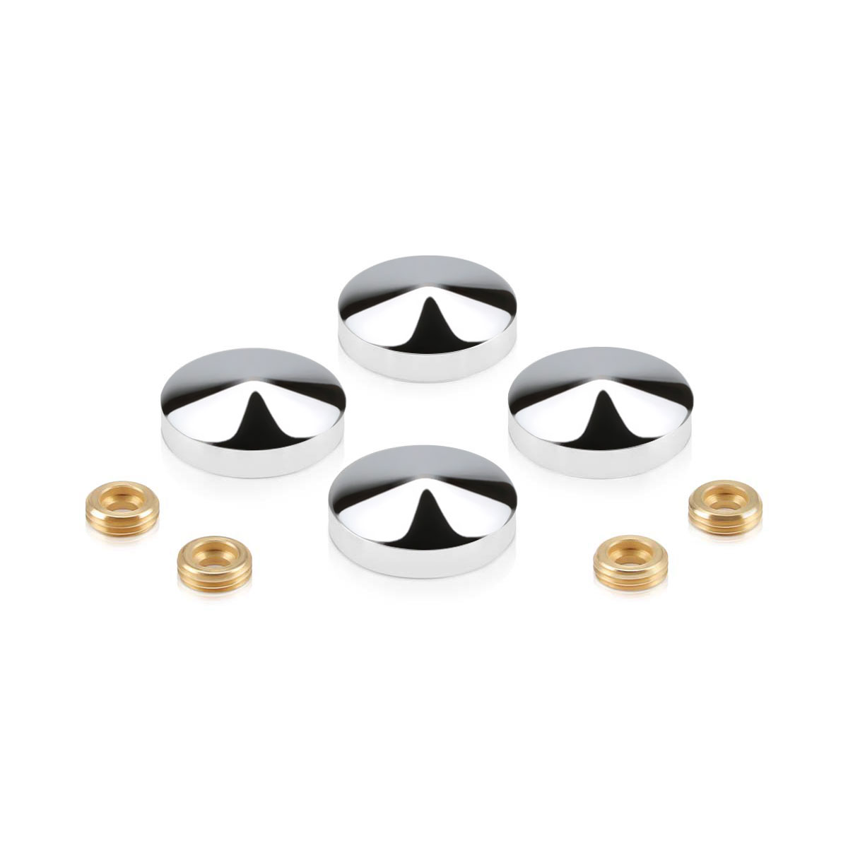 Set of Conical Screw Cover Diameter 1'', Polished Stainless Steel Finish (Indoor Use Only)