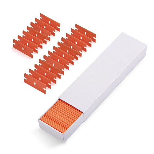 1-1/2'' Double Edge Plastic Razor Blade Scraper (100 Pack)