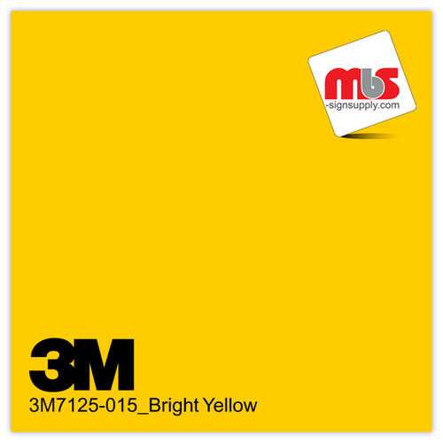 15'' x 10 Yards 3M™ 7125 Scotchcal™ ElectroCut™ Gloss Bright Yellow 7 year Unpunched 2 Mil Cast Graphic Vinyl Film (Color Code 015)
