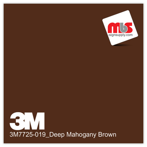 15'' x 50 Yards 3M™ 7725 Scotchcal™ ElectroCut™ Gloss Deep Mahogany Brown 8 year Punched 2 Mil Cast Graphic Vinyl Film (Color Code 019)