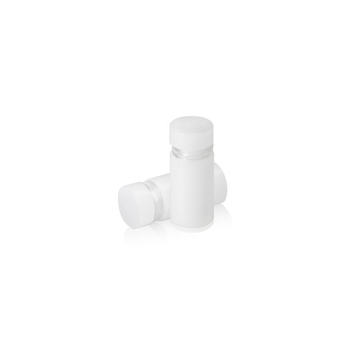 1/2'' Diameter X 1-3/4'' Barrel Length, White Acrylic Standoff. Easy Fasten Standoff (For Inside Use Only) Tamper Proof [Required Material Hole Size: 3/8'']