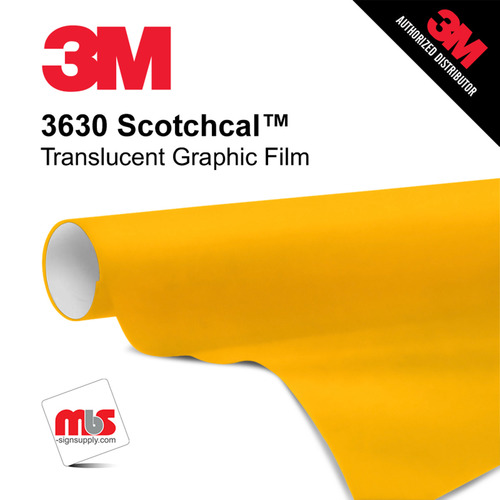 15'' x 10 Yards 3M™ 3630 Scotchcal™ Matte Golden Yellow 7 year Punched 2 Mil Cast Graphic Vinyl Film (Color Code 125)