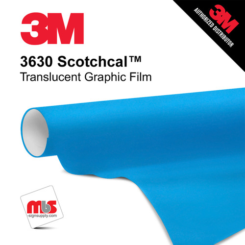 48'' x 10 Yards 3M™ 3630 Scotchcal™ Matte Process Blue 7 year Unpunched 2 Mil Cast Graphic Vinyl Film (Color Code 337)