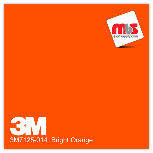 15'' x 10 Yards 3M™ 7125 Scotchcal™ ElectroCut™ Gloss Bright Orange 7 year Unpunched 2 Mil Cast Graphic Vinyl Film (Color Code 014)
