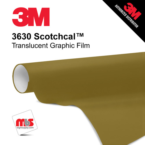 24'' x 10 Yards 3M™ 3630 Scotchcal™ Matte Gold Nugget 7 year Unpunched 2 Mil Cast Graphic Vinyl Film (Color Code 141)