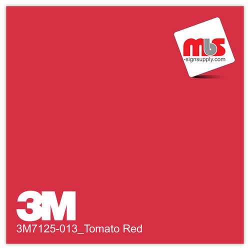 15'' x 10 Yards 3M™ 7125 Scotchcal™ ElectroCut™ Gloss Tomato Red 7 year Unpunched 2 Mil Cast Graphic Vinyl Film (Color Code 013)
