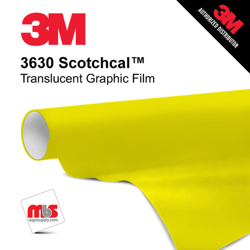 24'' x 50 Yards 3M™ 3630 Scotchcal™ Matte Light Lemon Yellow 7 year Unpunched 2 Mil Cast Graphic Vinyl Film (Color Code 115)