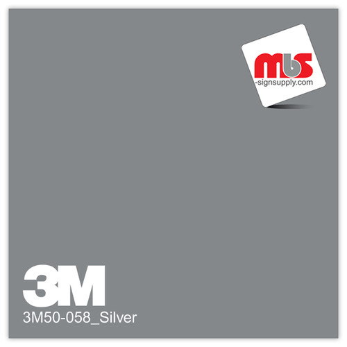 60'' x 50 Yards 3M™ Series 50 Scotchcal Gloss Silver 5 Year Unpunched 3 Mil Calendered Graphic Vinyl Film (Color Code 058)