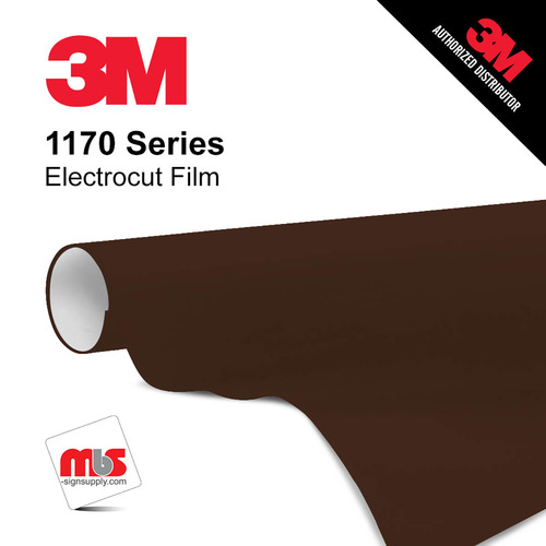 36'' x 50 Yards 3M™ 1170 ElectroCut™ Gloss Brown 7 year Unpunched 2 Mil Cast Graphic Vinyl Film (Color Code 079)