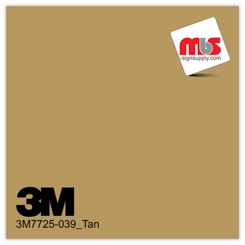 15'' x 50 Yards 3M™ 7725 Scotchcal™ ElectroCut™ Gloss Tan 8 year Unpunched 2 Mil Cast Graphic Vinyl Film (Color Code 039)