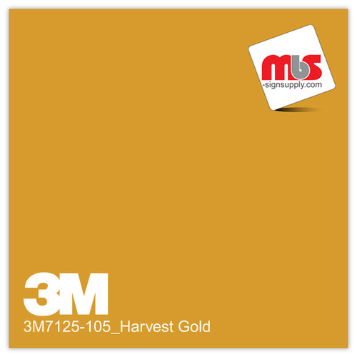 15'' x 10 Yards 3M™ 7125 Scotchcal™ ElectroCut™ Gloss Harvest Gold 7 year Unpunched 2 Mil Cast Graphic Vinyl Film (Color Code 105)