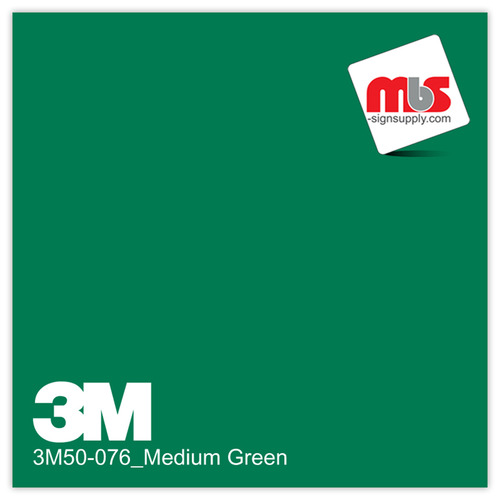 60'' x 50 Yards 3M™ Series 50 Scotchcal Gloss Medium Green 5 Year Unpunched 3 Mil Calendered Graphic Vinyl Film (Color Code 076)