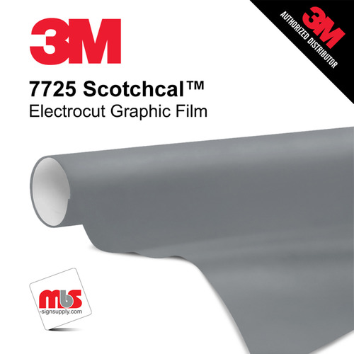 15'' x 10 Yards 3M™ 7725 Scotchcal™ ElectroCut™ Gloss Satin Aluminum 8 year Punched 2 Mil Cast Graphic Vinyl Film (Color Code 120)