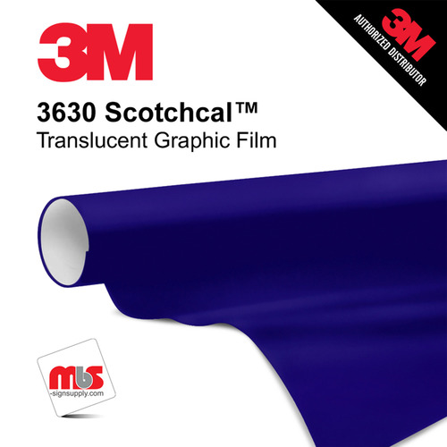 24'' x 10 Yards 3M™ 3630 Scotchcal™ Matte Royal Blue 7 year Unpunched 2 Mil Cast Graphic Vinyl Film (Color Code 087)