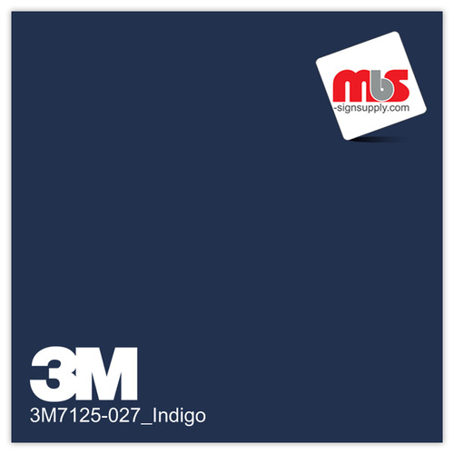 15'' x 10 Yards 3M™ 7125 Scotchcal™ ElectroCut™ Gloss Indigo 7 year Unpunched 2 Mil Cast Graphic Vinyl Film (Color Code 027)