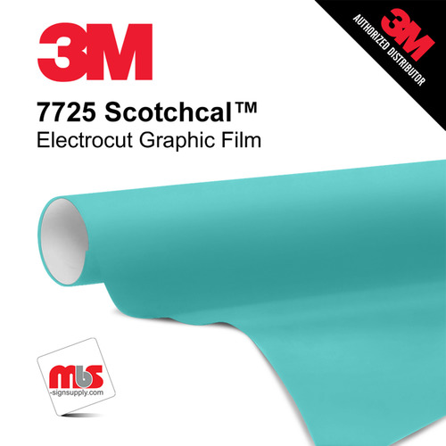 15'' x 50 Yards 3M™ 7725 Scotchcal™ ElectroCut™ Gloss Dark Aqua 8 year Unpunched 2 Mil Cast Graphic Vinyl Film (Color Code 307)