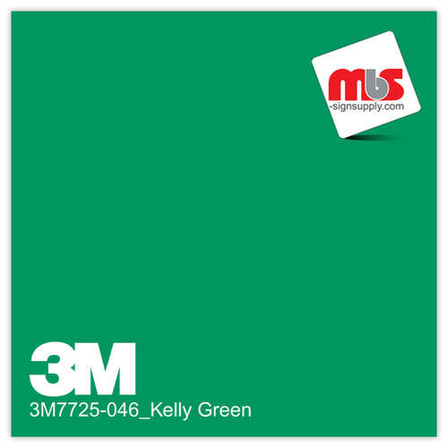 15'' x 50 Yards 3M™ 7725 Scotchcal™ ElectroCut™ Gloss Kelly Green 8 year Punched 2 Mil Cast Graphic Vinyl Film (Color Code 046)