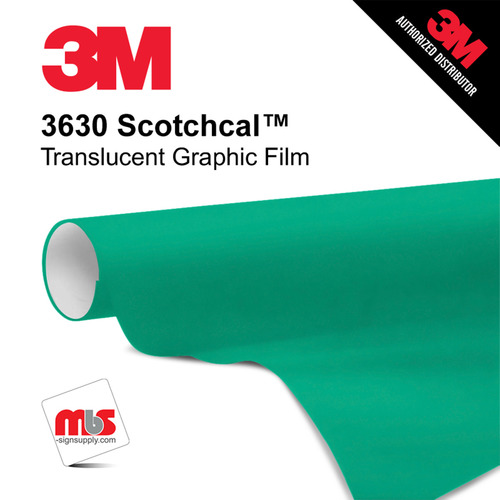 24'' x 50 Yards 3M™ 3630 Scotchcal™ Matte Bright Jade 7 year Unpunched 2 Mil Cast Graphic Vinyl Film (Color Code 116)