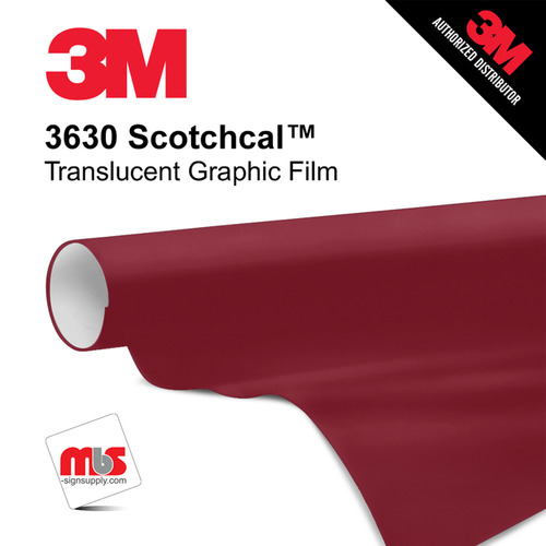 30'' x 10 Yards 3M™ 3630 Scotchcal™ Matte Burgundy 7 year Unpunched 2 Mil Cast Graphic Vinyl Film (Color Code 049)