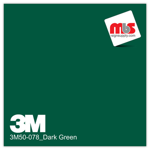 30'' x 10 Yards 3M™ Series 50 Scotchcal Gloss Dark Green 5 Year Punched 3 Mil Calendered Graphic Vinyl Film (Color Code 078)