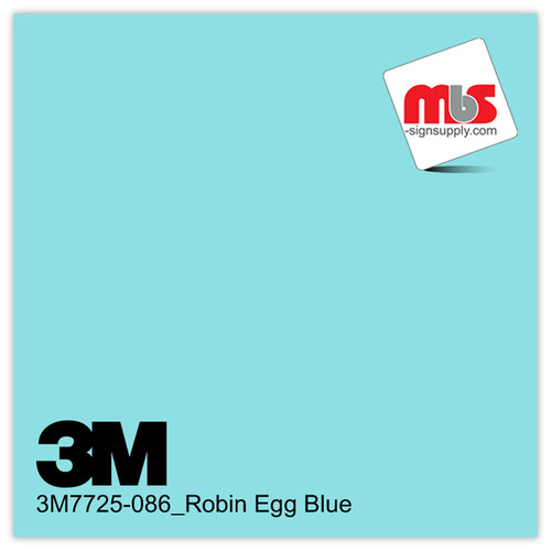 15'' x 10 Yards 3M™ 7725 Scotchcal™ ElectroCut™ Gloss Robin Egg Blue 8 year Unpunched 2 Mil Cast Graphic Vinyl Film (Color Code 086)