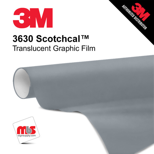 48'' x 50 Yards 3M™ 3630 Scotchcal™ Matte Silver Grey 7 year Unpunched 2 Mil Cast Graphic Vinyl Film (Color Code 051)