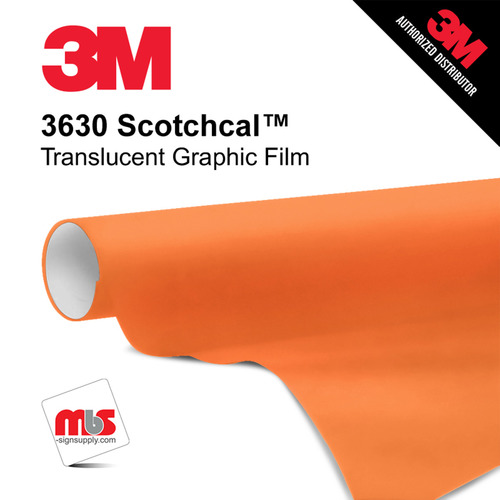 24'' x 10 Yards 3M™ 3630 Scotchcal™ Matte Tangerine 7 year Unpunched 2 Mil Cast Graphic Vinyl Film (Color Code 084)