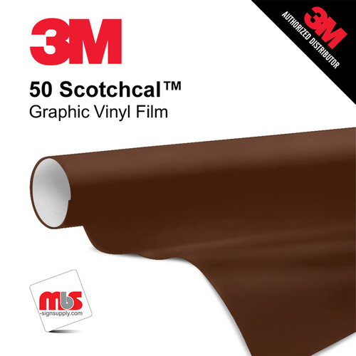 60'' x 50 Yards 3M™ Series 50 Scotchcal Gloss Brown 5 Year Unpunched 3 Mil Calendered Graphic Vinyl Film (Color Code 092)