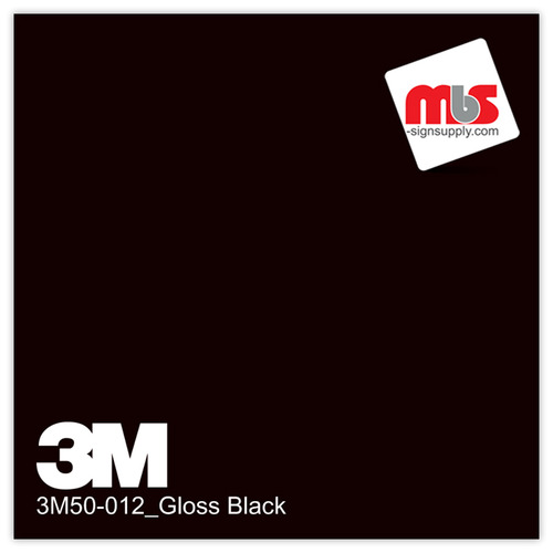 30'' x 10 Yards 3M™ Series 50 Scotchcal Gloss Black 5 Year Punched 3 Mil Calendered Graphic Vinyl Film (Color Code 012)