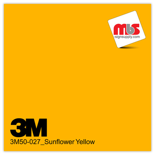 48'' x 50 Yards 3M™ Series 50 Scotchcal Gloss Sunflower 5 Year Unpunched 3 Mil Calendered Graphic Vinyl Film (Color Code 027)