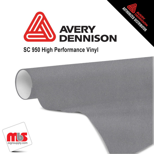 30'' x 10 yards Avery SC950 Gloss Silver 8 year Long Term Punched 2.0 Mil Cast Cut Vinyl (Color Code 817)