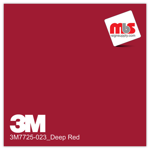 15'' x 50 Yards 3M™ 7725 Scotchcal™ ElectroCut™ Gloss Deep Red 8 year Unpunched 2 Mil Cast Graphic Vinyl Film (Color Code 023)