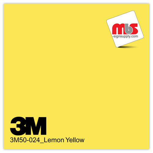 48'' x 50 Yards 3M™ Series 50 Scotchcal Gloss Lemon Yellow 5 Year Unpunched 3 Mil Calendered Graphic Vinyl Film (Color Code 024)