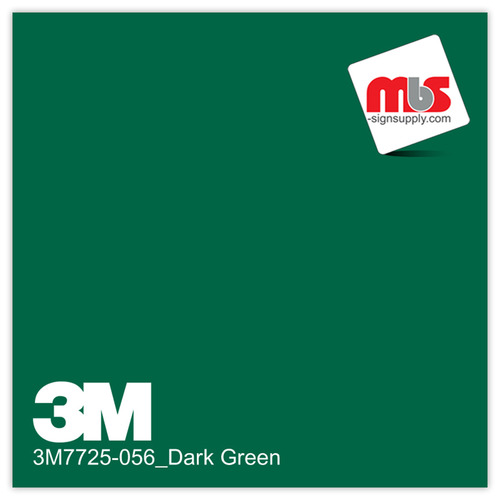 15'' x 10 Yards 3M™ 7725 Scotchcal™ ElectroCut™ Gloss Dark Green 8 year Unpunched 2 Mil Cast Graphic Vinyl Film (Color Code 056)