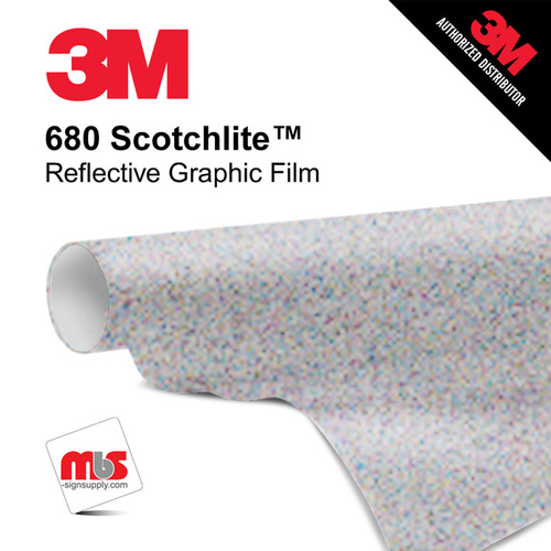 15'' x 50 Yards 3M™ 680 Scotchlite™ Gloss White 5 year Unpunched 7 Mil Graphic Vinyl Film (Color Code 010)