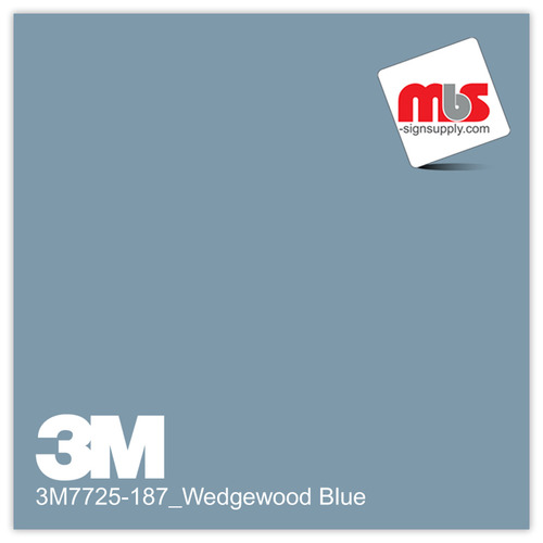 15'' x 50 Yards 3M™ 7725 Scotchcal™ ElectroCut™ Gloss Wedgewood Blue 8 year Unpunched 2 Mil Cast Graphic Vinyl Film (Color Code 187)