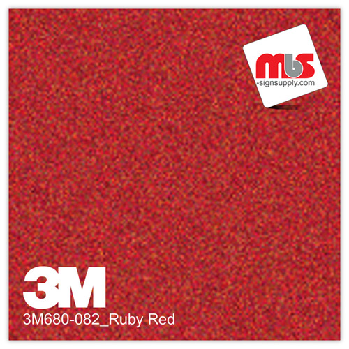 15'' x 50 Yards 3M™ 680 Scotchlite™ Gloss Ruby Red 5 year Unpunched 7 Mil Graphic Vinyl Film (Color Code 082)