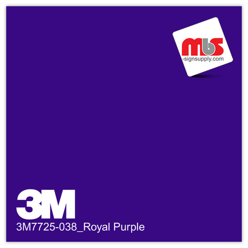 15'' x 50 Yards 3M™ 7725 Scotchcal™ ElectroCut™ Gloss Royal Purple 8 year Punched 2 Mil Cast Graphic Vinyl Film (Color Code 038)