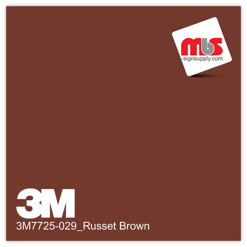 15'' x 10 Yards 3M™ 7725 Scotchcal™ ElectroCut™ Gloss Russet Brown 8 year Punched 2 Mil Cast Graphic Vinyl Film (Color Code 029)