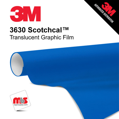 24'' x 10 Yards 3M™ 3630 Scotchcal™ Matte Intense Blue 7 year Unpunched 2 Mil Cast Graphic Vinyl Film (Color Code 127)