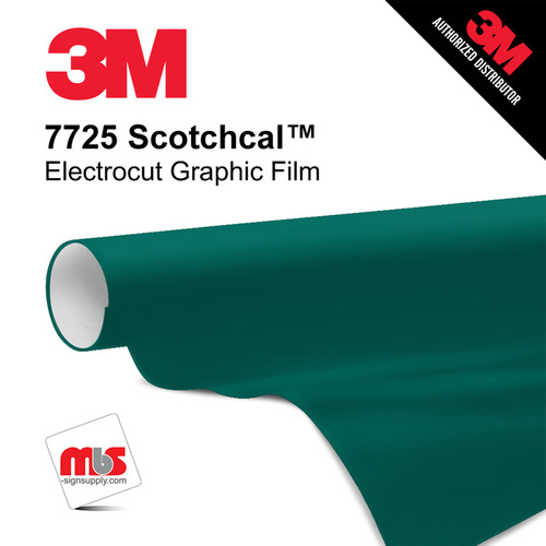 15'' x 10 Yards 3M™ 7725 Scotchcal™ ElectroCut™ Gloss Forest Green 8 year Unpunched 2 Mil Cast Graphic Vinyl Film (Color Code 066)