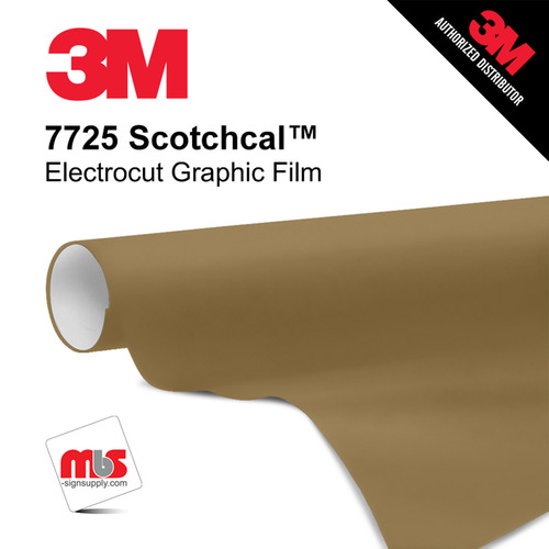 15'' x 10 Yards 3M™ 7725 Scotchcal™ ElectroCut™ Satin Gold 8 year Unpunched 2 Mil Cast Graphic Vinyl Film (Color Code 131)