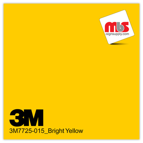 15'' x 10 Yards 3M™ 7725 Scotchcal™ ElectroCut™ Gloss Bright Yellow 8 year Punched 2 Mil Cast Graphic Vinyl Film (Color Code 015)