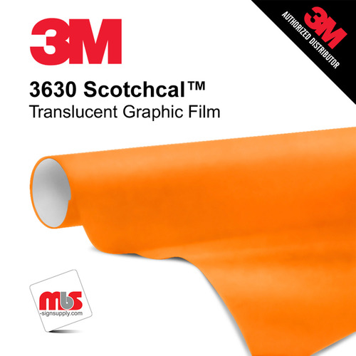 24'' x 10 Yards 3M™ 3630 Scotchcal™ Matte Kumquat Orange 7 year Unpunched 2 Mil Cast Graphic Vinyl Film (Color Code 074)